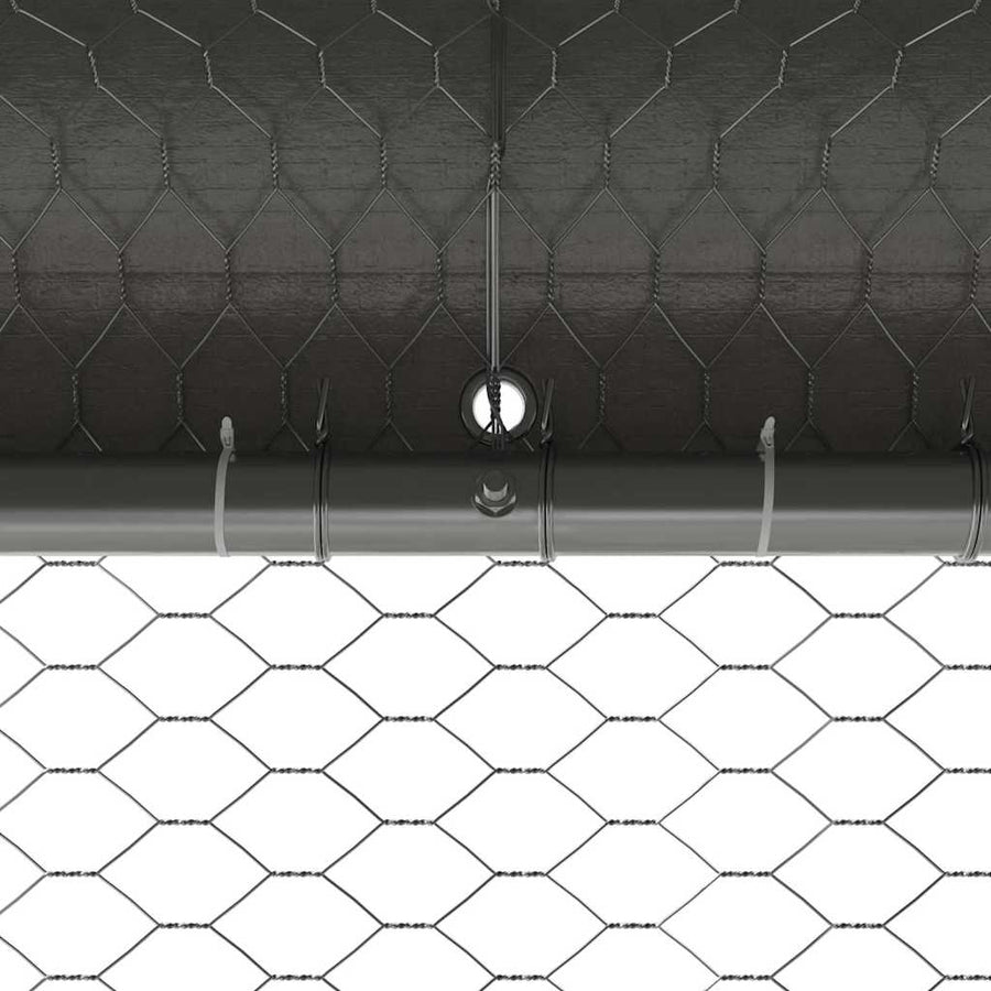 Kippenhok 3 pcs Zilver 600 x 200 x 198,5 cm