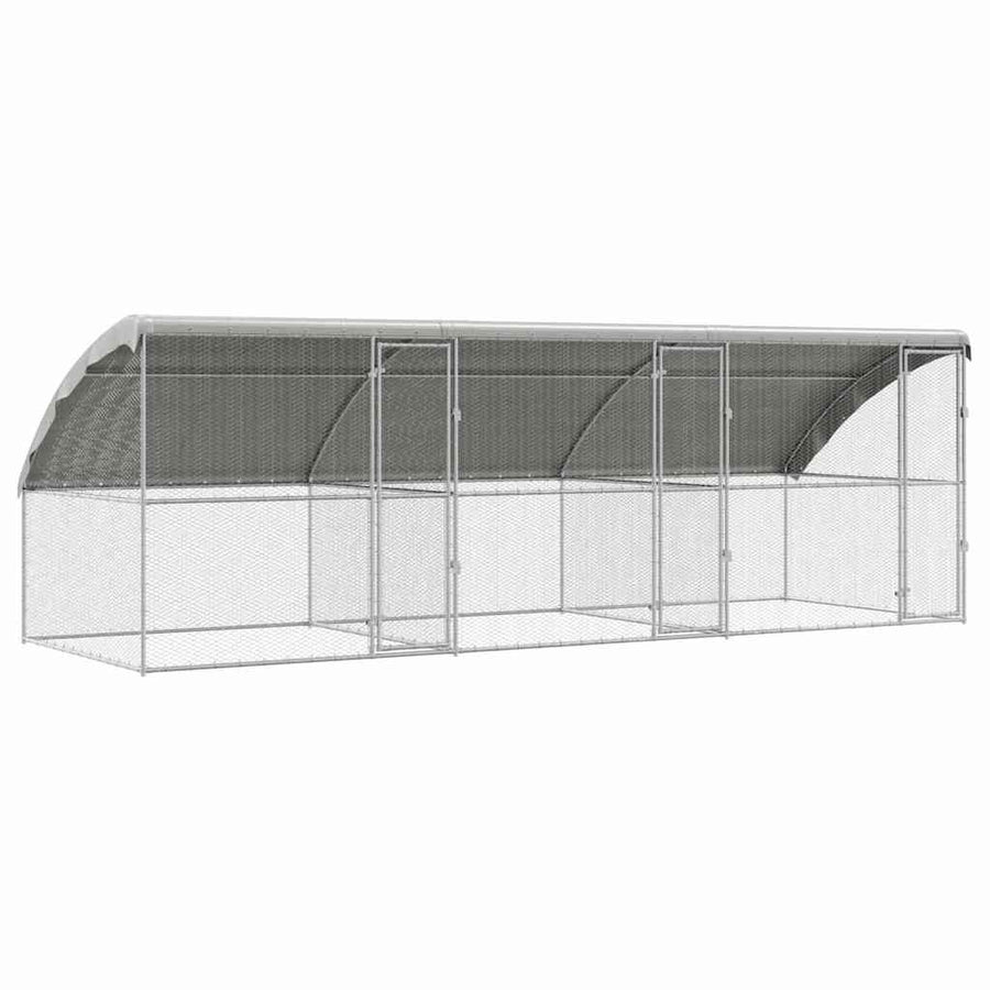 Kippenhok 3 pcs Zilver 600 x 200 x 198,5 cm
