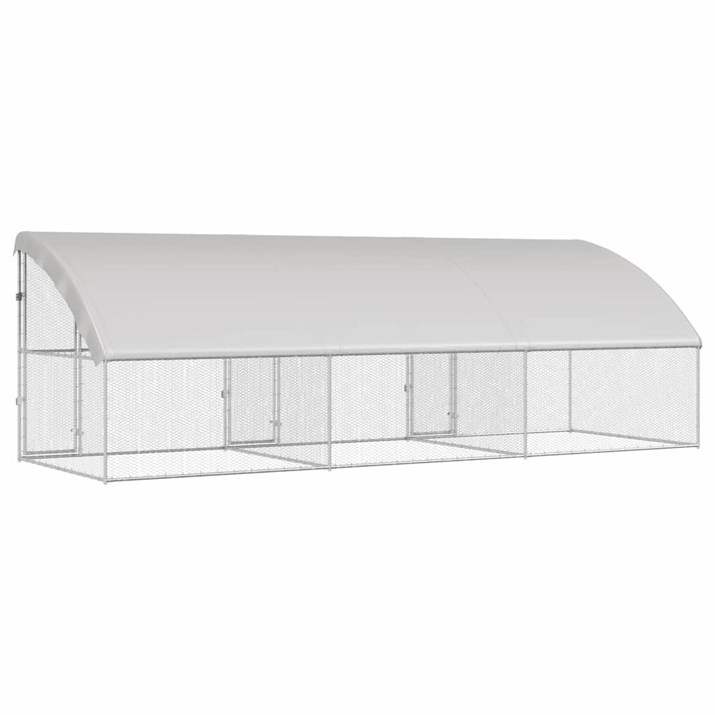 Kippenhok 3 pcs Zilver 600 x 200 x 198,5 cm