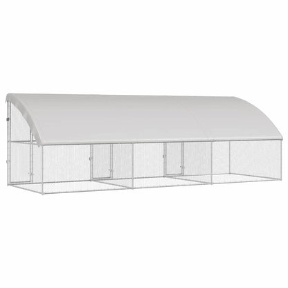 Kippenhok 3 pcs Zilver 600 x 200 x 198,5 cm