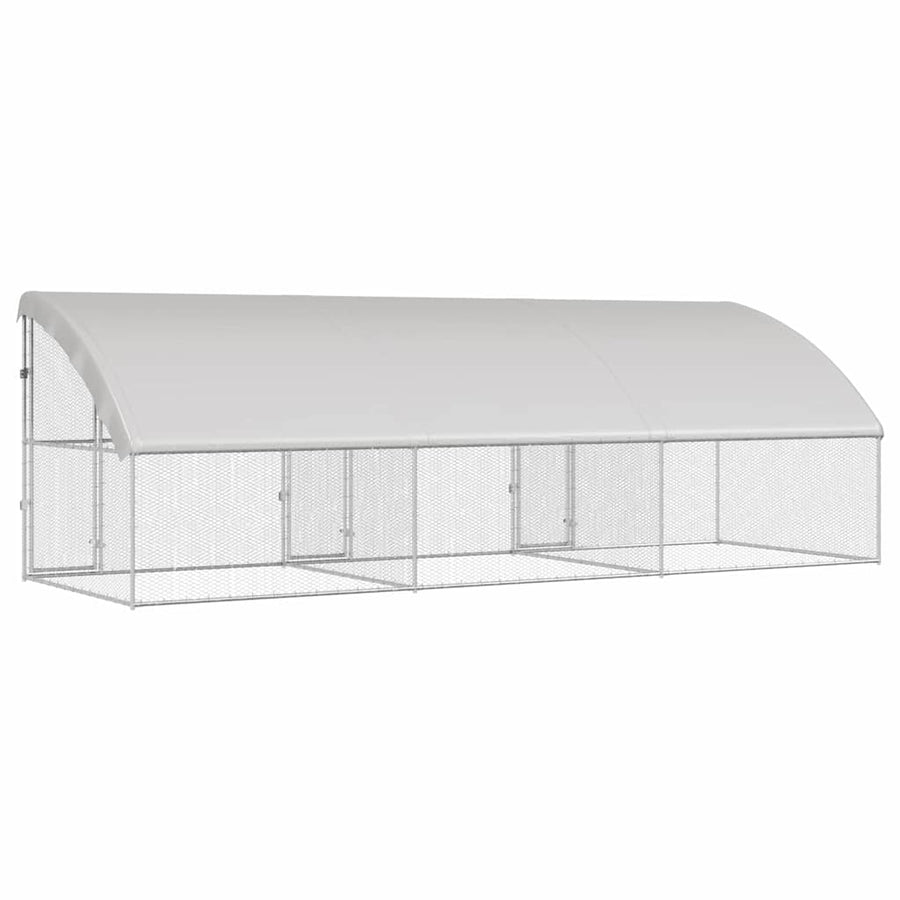 Kippenhok 3 pcs Zilver 600 x 200 x 198,5 cm