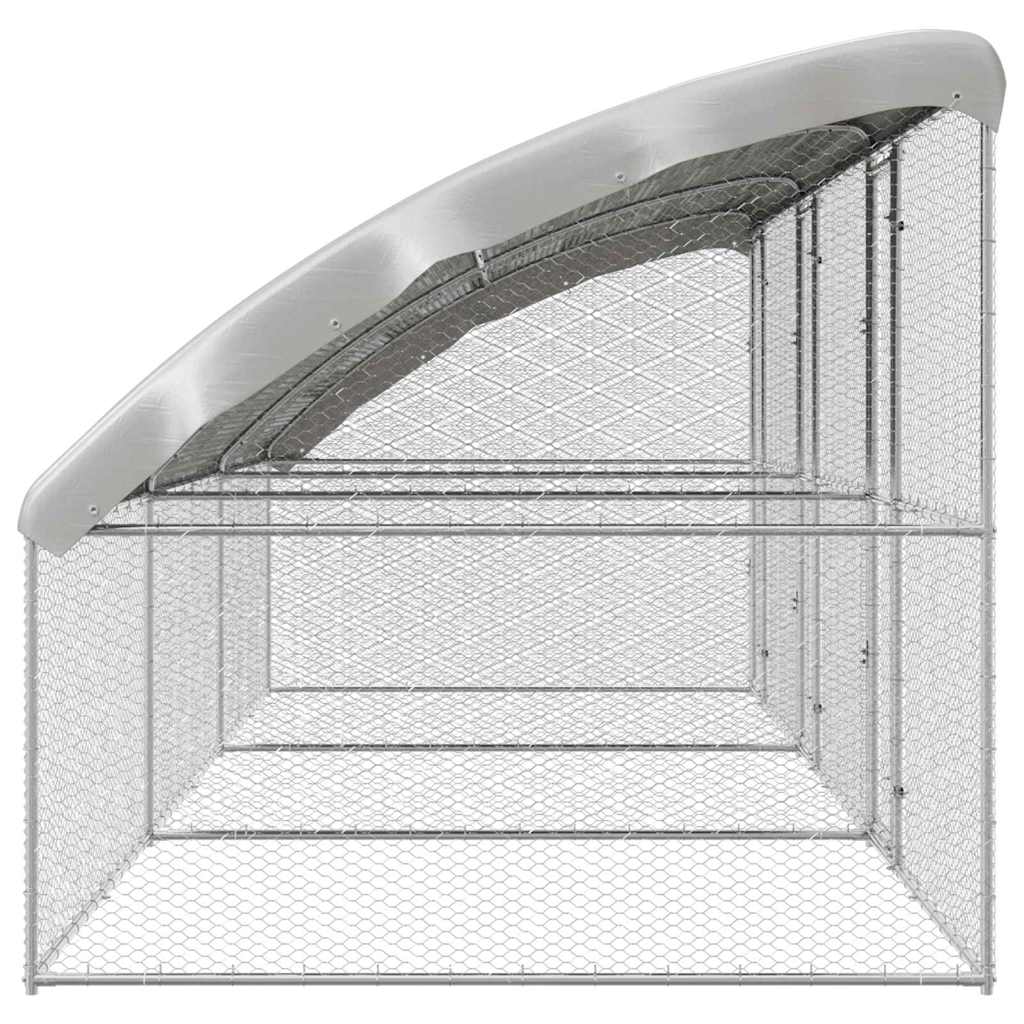 Kippenhok 3 pcs Zilver 600 x 200 x 198,5 cm