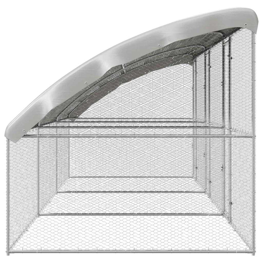 Kippenhok 3 pcs Zilver 600 x 200 x 198,5 cm