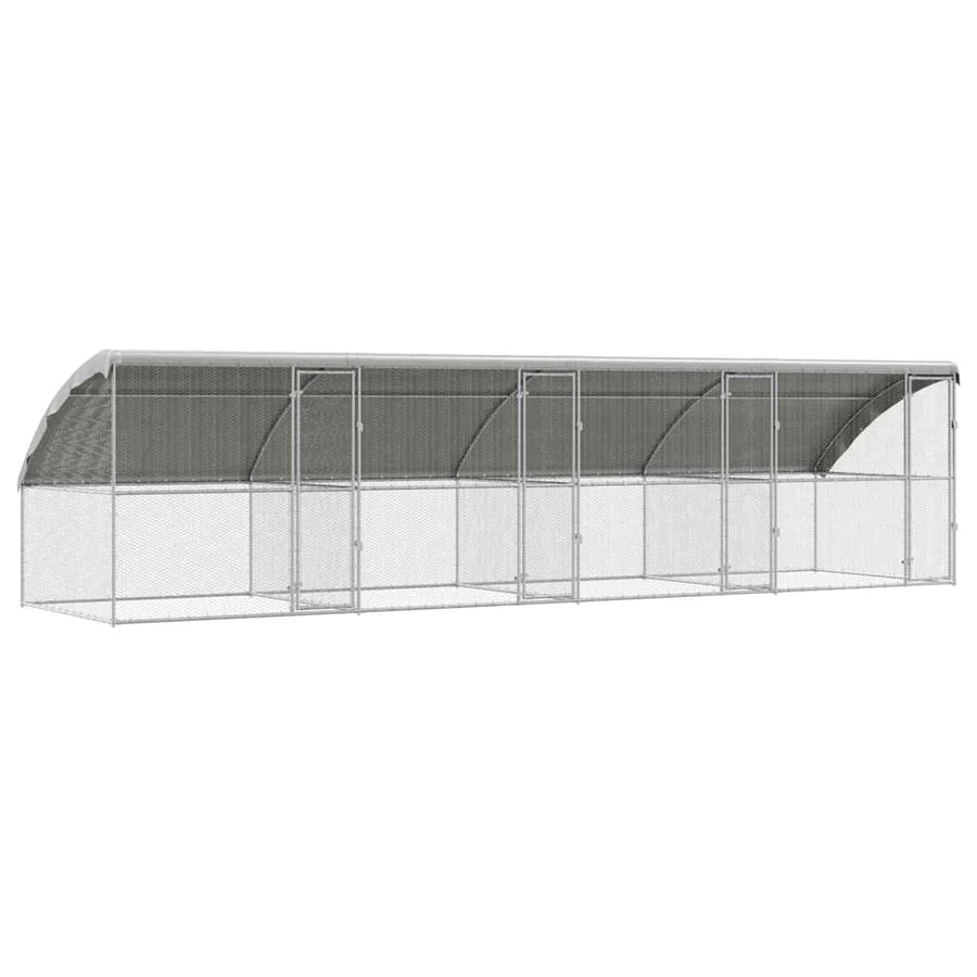 Kippenhok 4 pcs Zilver 800 x 200 x 198,5 cm