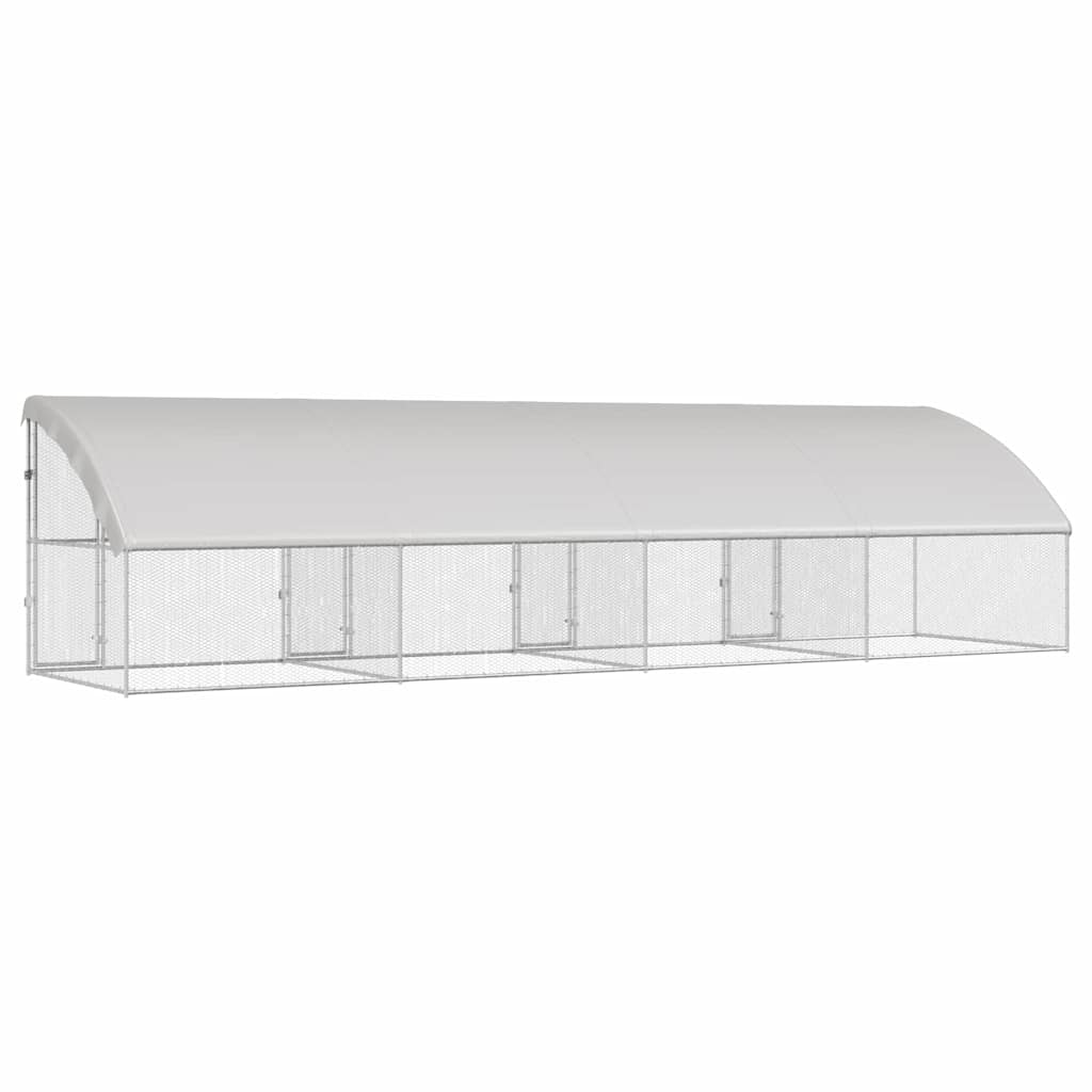 Kippenhok 4 pcs Zilver 800 x 200 x 198,5 cm