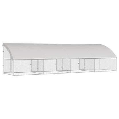 Kippenhok 4 pcs Zilver 800 x 200 x 198,5 cm
