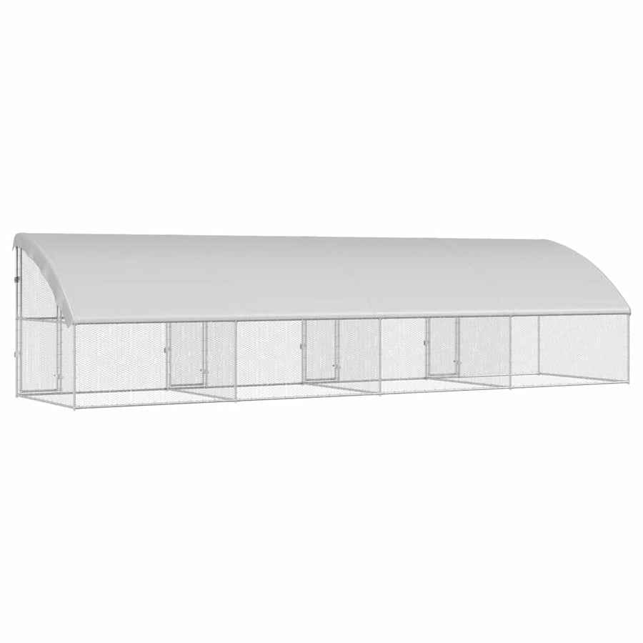 Kippenhok 4 pcs Zilver 800 x 200 x 198,5 cm
