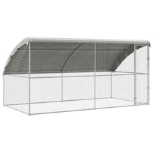Kippenhok Zilver 400 x 200 x 198.5 cm Gegalvaniseerd staal