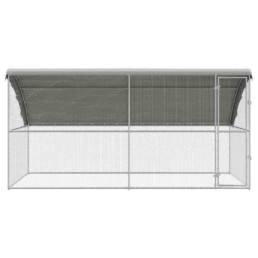 Kippenhok Zilver 400 x 200 x 198.5 cm Gegalvaniseerd staal