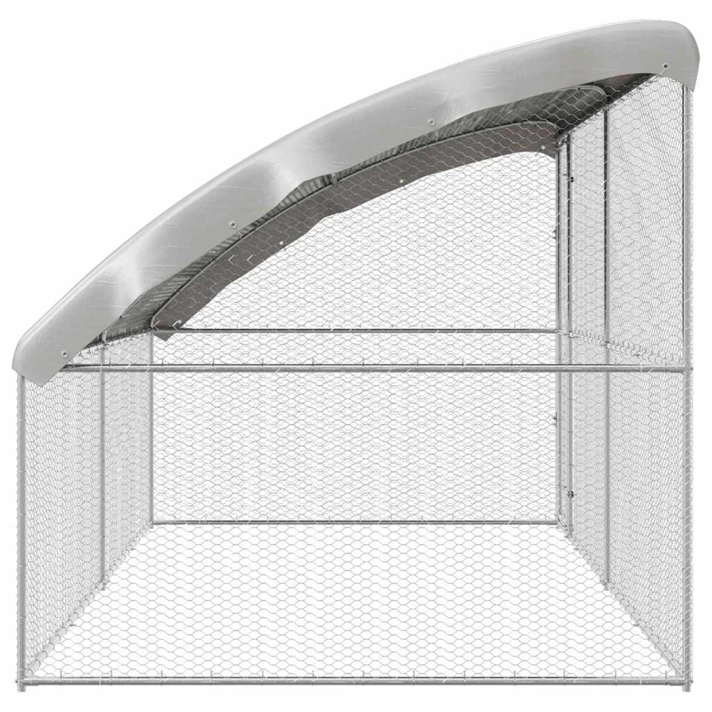 Kippenhok Zilver 400 x 200 x 198.5 cm Gegalvaniseerd staal