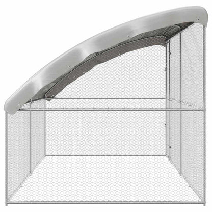 Kippenhok Zilver 400 x 200 x 198.5 cm Gegalvaniseerd staal