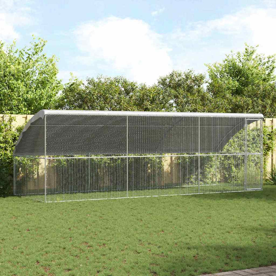 Kippenhok Zilver 600 x 200 x 198.5 cm Gegalvaniseerd staal