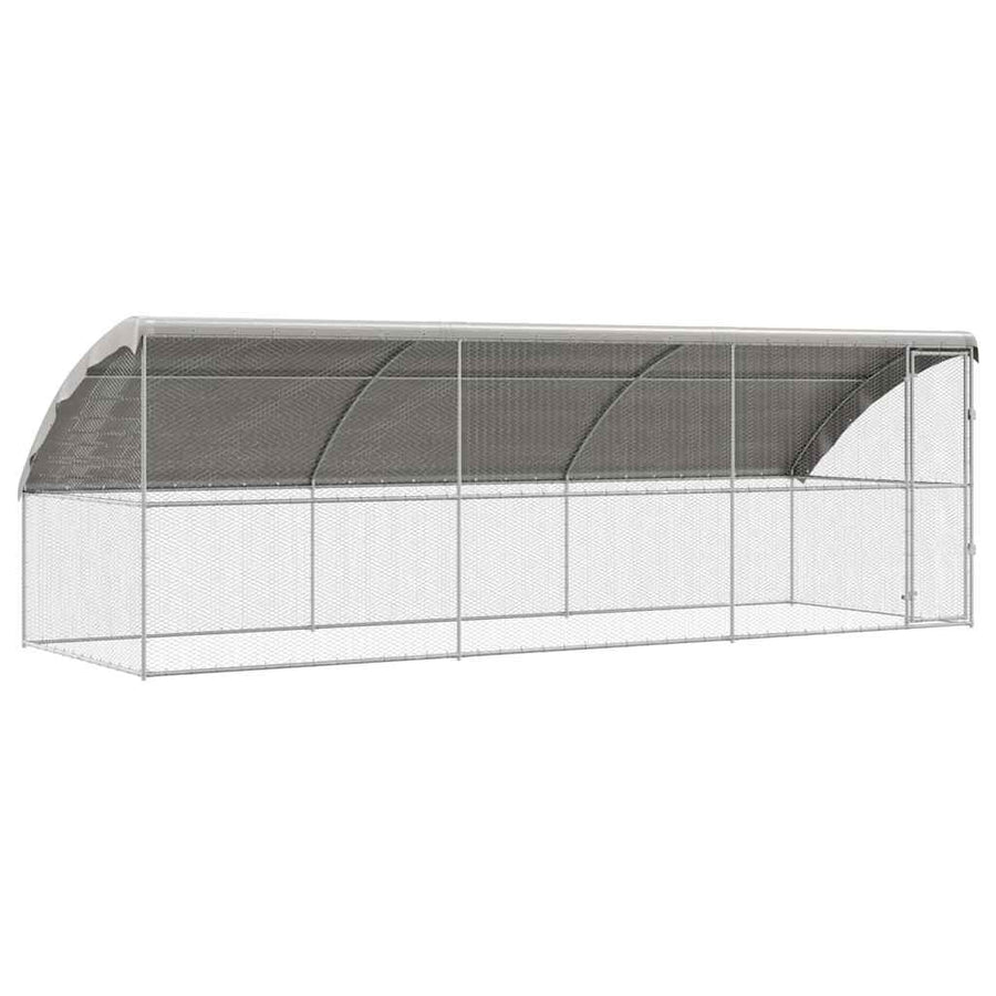 Kippenhok Zilver 600 x 200 x 198.5 cm Gegalvaniseerd staal