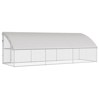 Kippenhok Zilver 600 x 200 x 198.5 cm Gegalvaniseerd staal