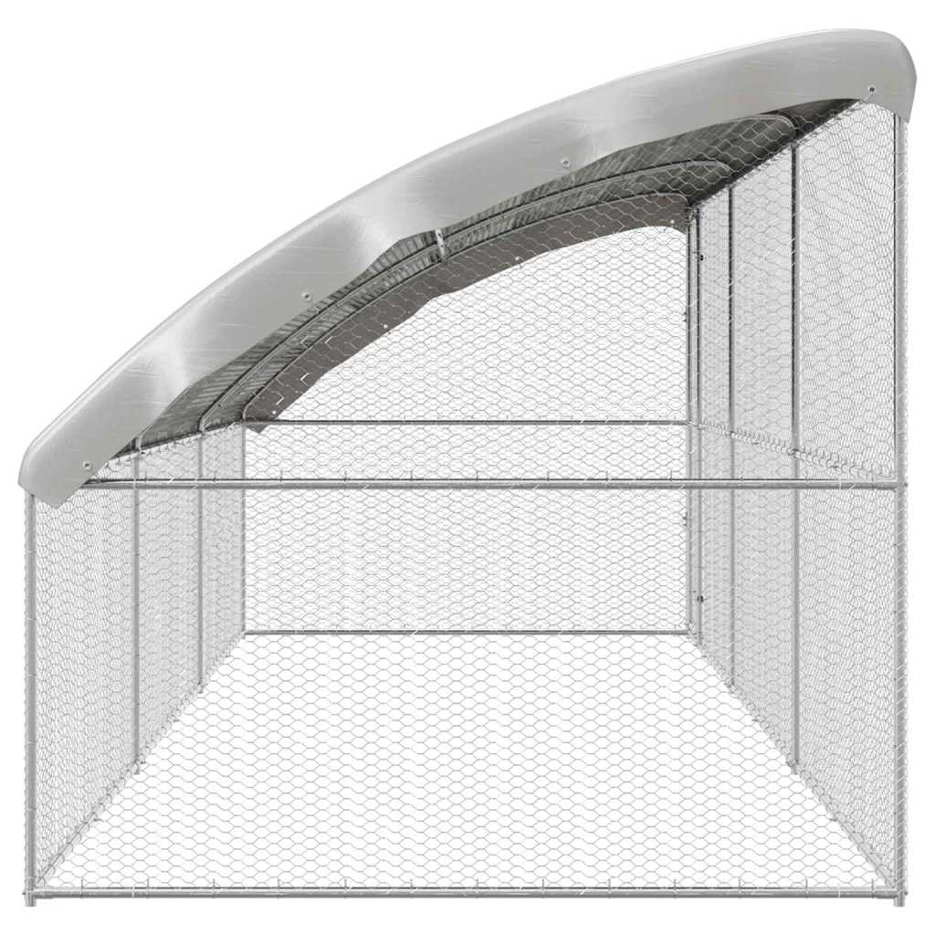 Kippenhok Zilver 600 x 200 x 198.5 cm Gegalvaniseerd staal