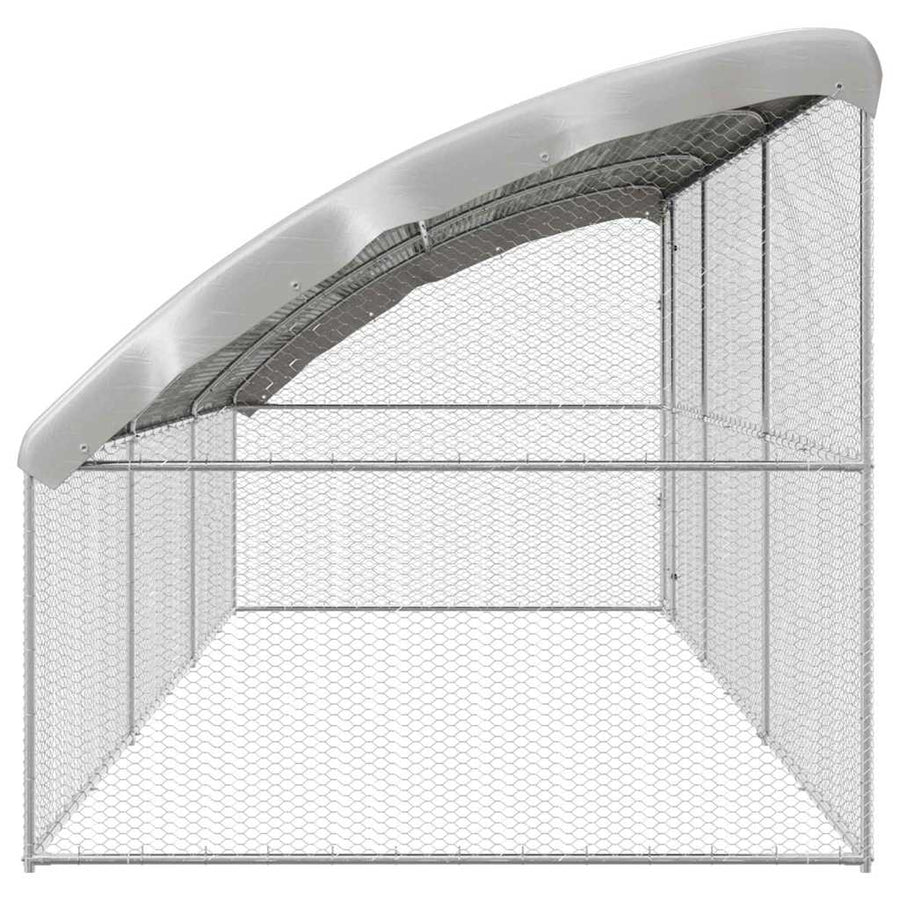 Kippenhok Zilver 600 x 200 x 198.5 cm Gegalvaniseerd staal
