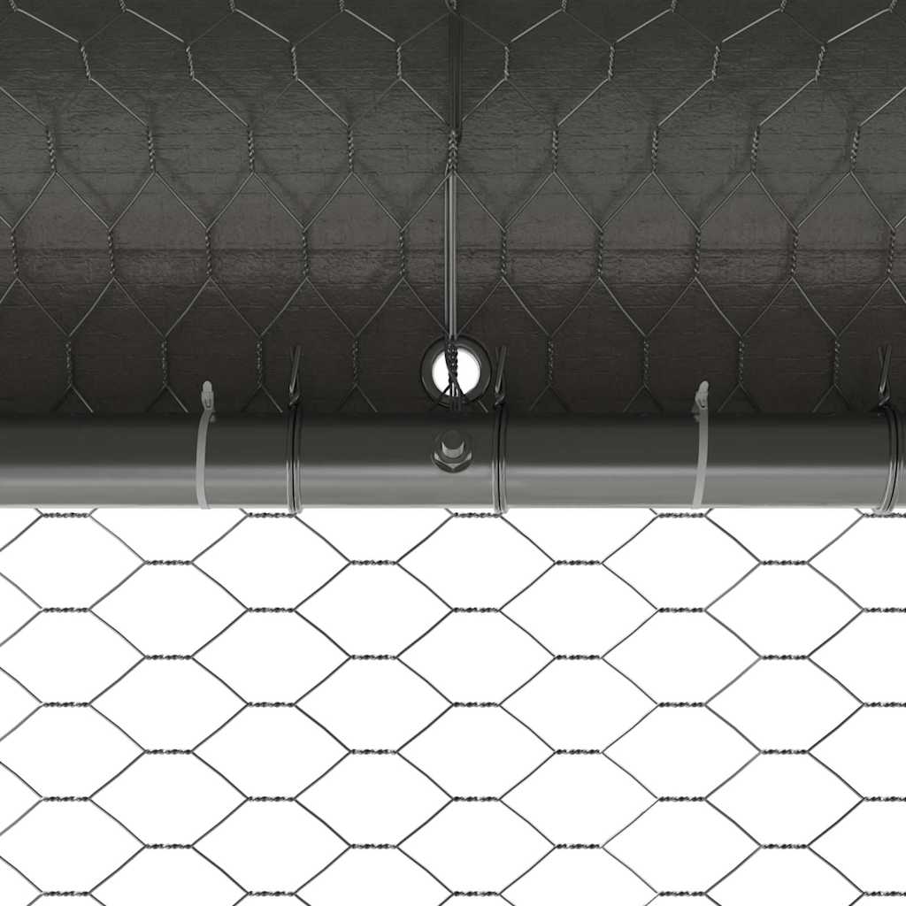 Kippenhok Zilver 800 x 200 x 198.5 cm Gegalvaniseerd staal