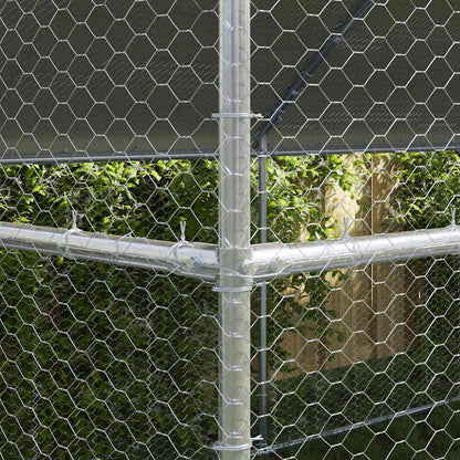 Kippenhok Zilver 800 x 200 x 198.5 cm Gegalvaniseerd staal