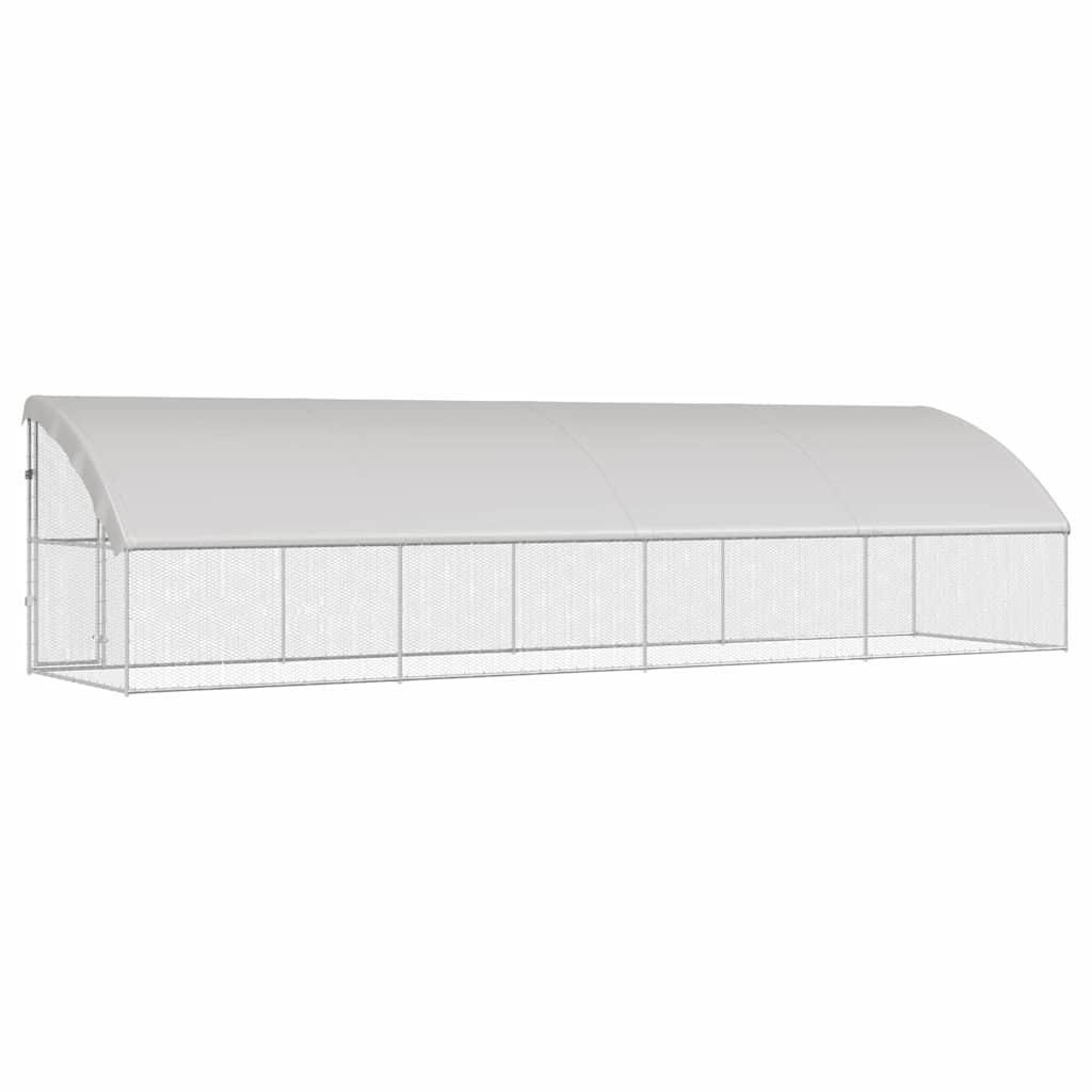 Kippenhok Zilver 800 x 200 x 198.5 cm Gegalvaniseerd staal