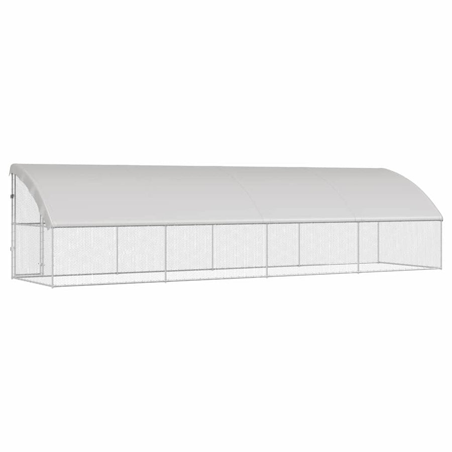 Kippenhok Zilver 800 x 200 x 198.5 cm Gegalvaniseerd staal