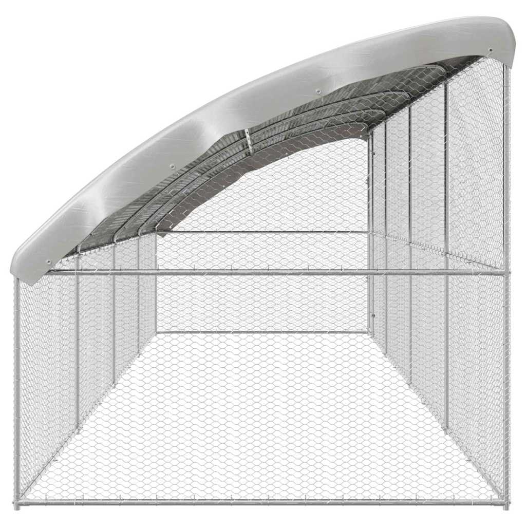 Kippenhok Zilver 800 x 200 x 198.5 cm Gegalvaniseerd staal