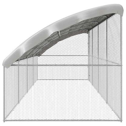 Kippenhok Zilver 800 x 200 x 198.5 cm Gegalvaniseerd staal