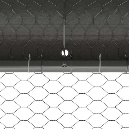 Kippenhok 3 pcs Zilver 600 x 200 x 198,5 cm