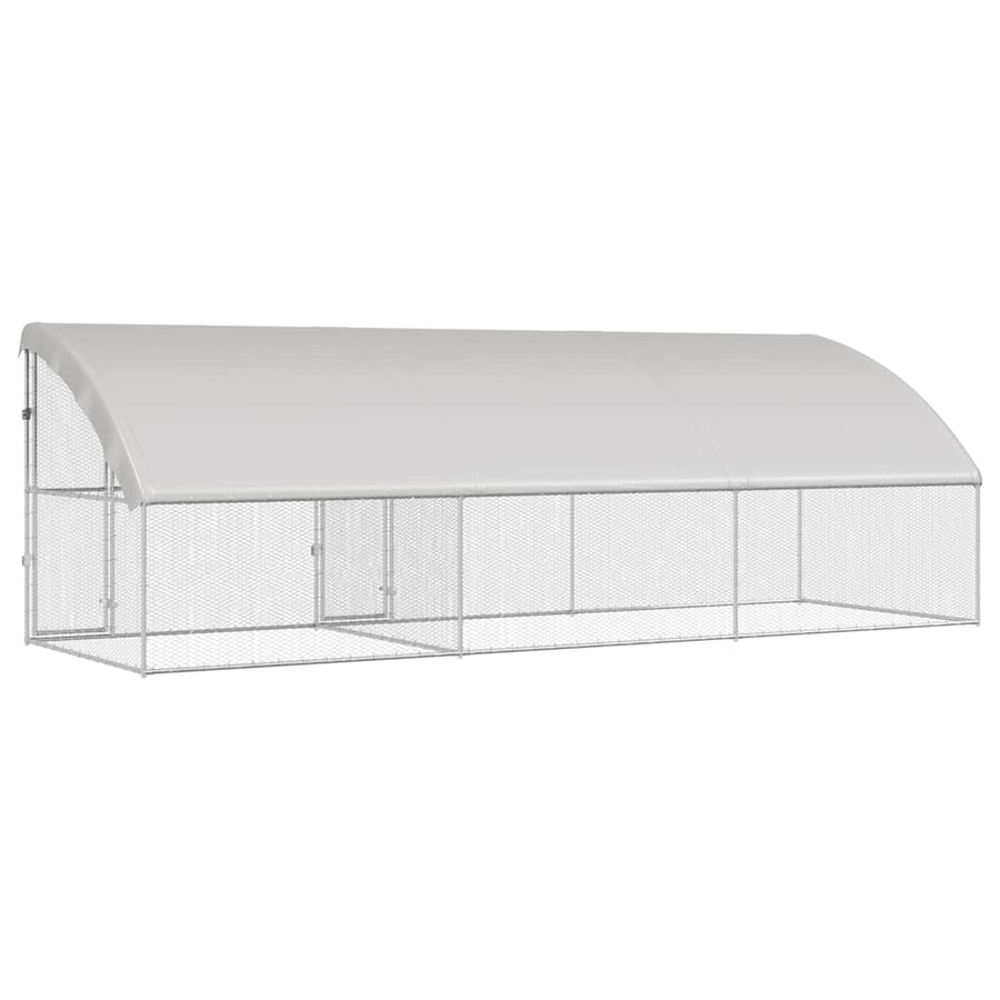 Kippenhok 3 pcs Zilver 600 x 200 x 198,5 cm
