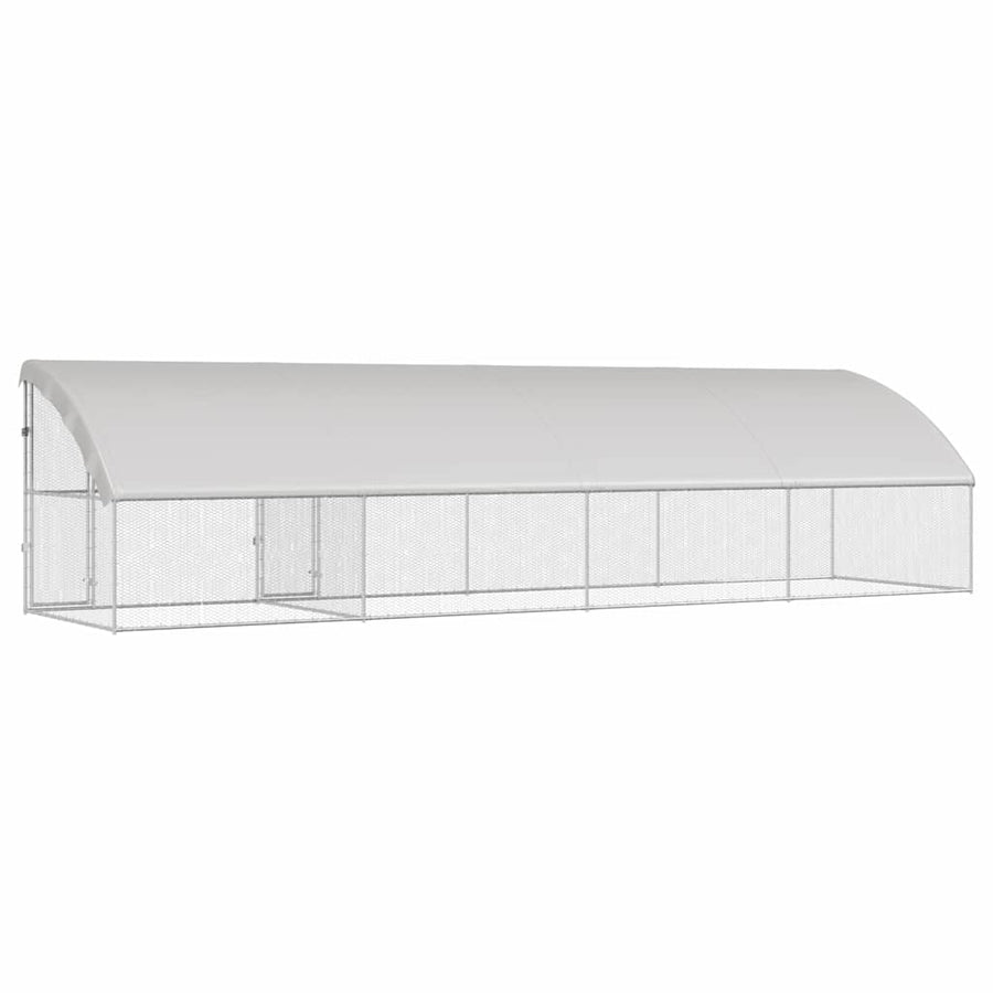Kippenhok 4 pcs Zilver 800 x 200 x 198,5 cm