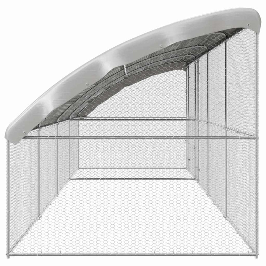 Kippenhok 4 pcs Zilver 800 x 200 x 198,5 cm