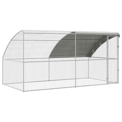 Kippenhok 2 pcs Zilver 400 x 200 x 200 cm Staal en PE