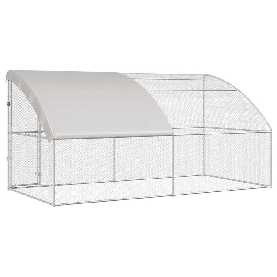 Kippenhok 2 pcs Zilver 400 x 200 x 200 cm Staal en PE