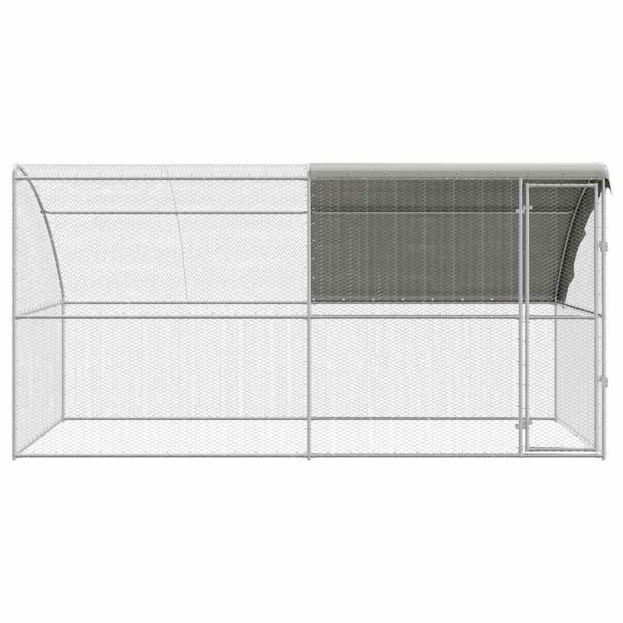 Kippenhok 2 pcs Zilver 400 x 200 x 200 cm Staal en PE