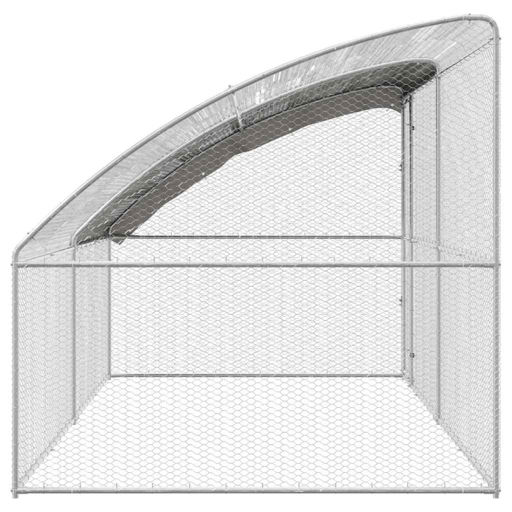 Kippenhok 2 pcs Zilver 400 x 200 x 200 cm Staal en PE