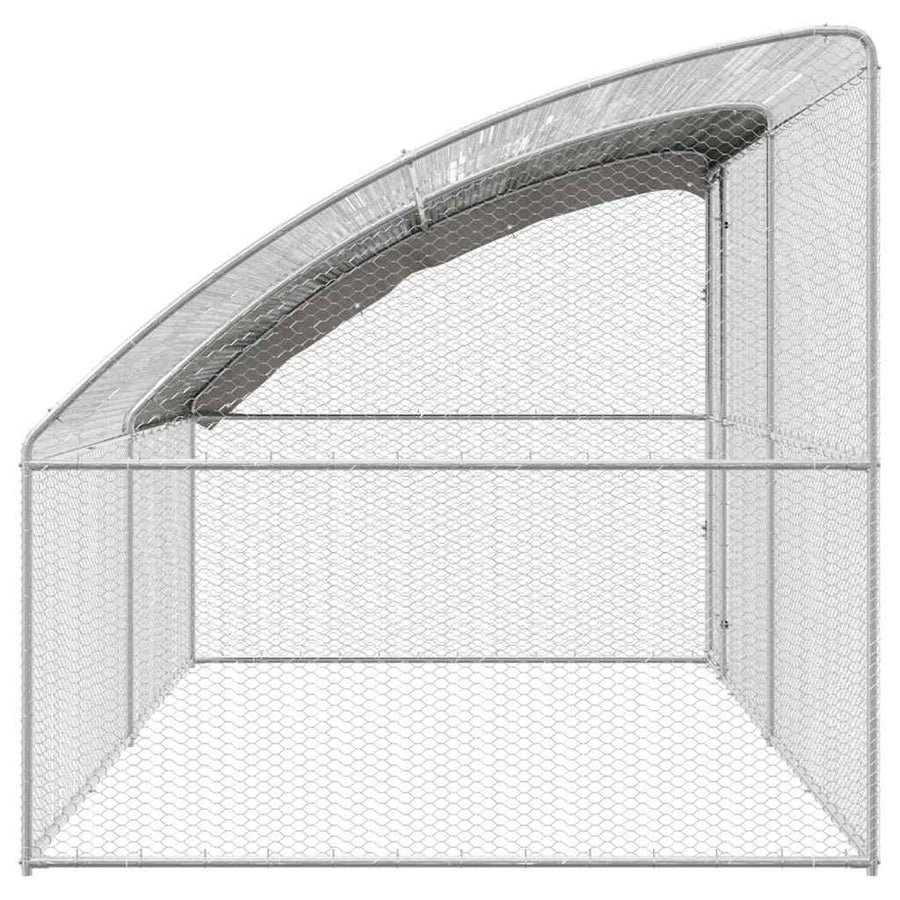 Kippenhok 2 pcs Zilver 400 x 200 x 200 cm Staal en PE