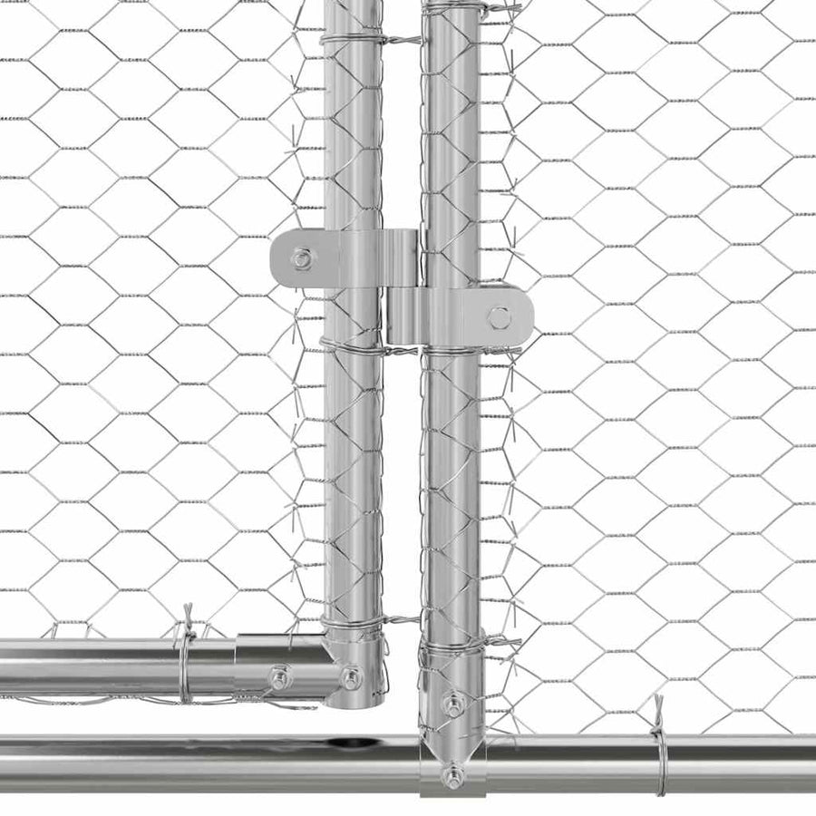 Kippenhok Zilver 600 x 200 x 198.5 cm Gegalvaniseerd staal