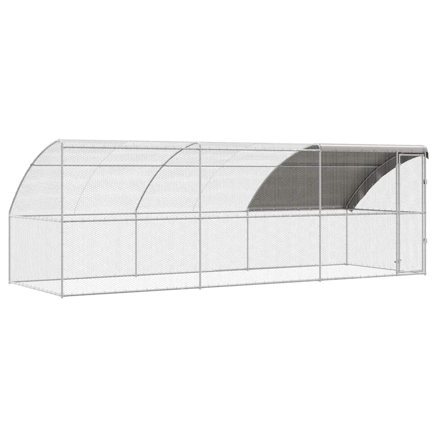 Kippenhok Zilver 600 x 200 x 198.5 cm Gegalvaniseerd staal