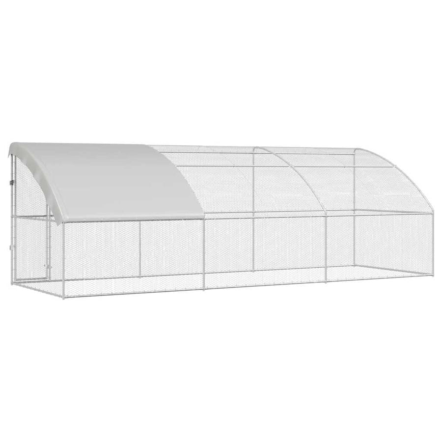 Kippenhok Zilver 600 x 200 x 198.5 cm Gegalvaniseerd staal