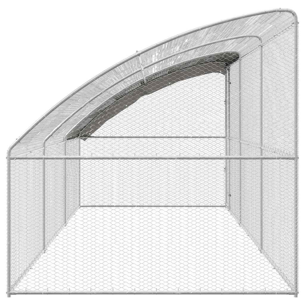 Kippenhok Zilver 600 x 200 x 198.5 cm Gegalvaniseerd staal