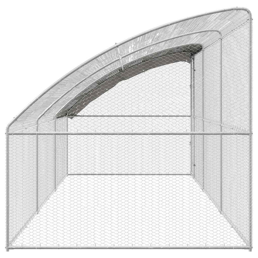 Kippenhok Zilver 600 x 200 x 198.5 cm Gegalvaniseerd staal