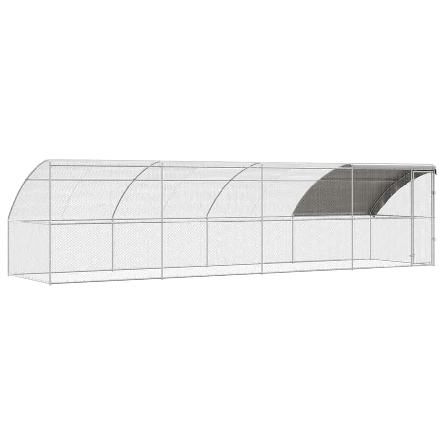 Kippenhok 4 pcs Zilver 800 x 200 x 200 cm Staal en PE