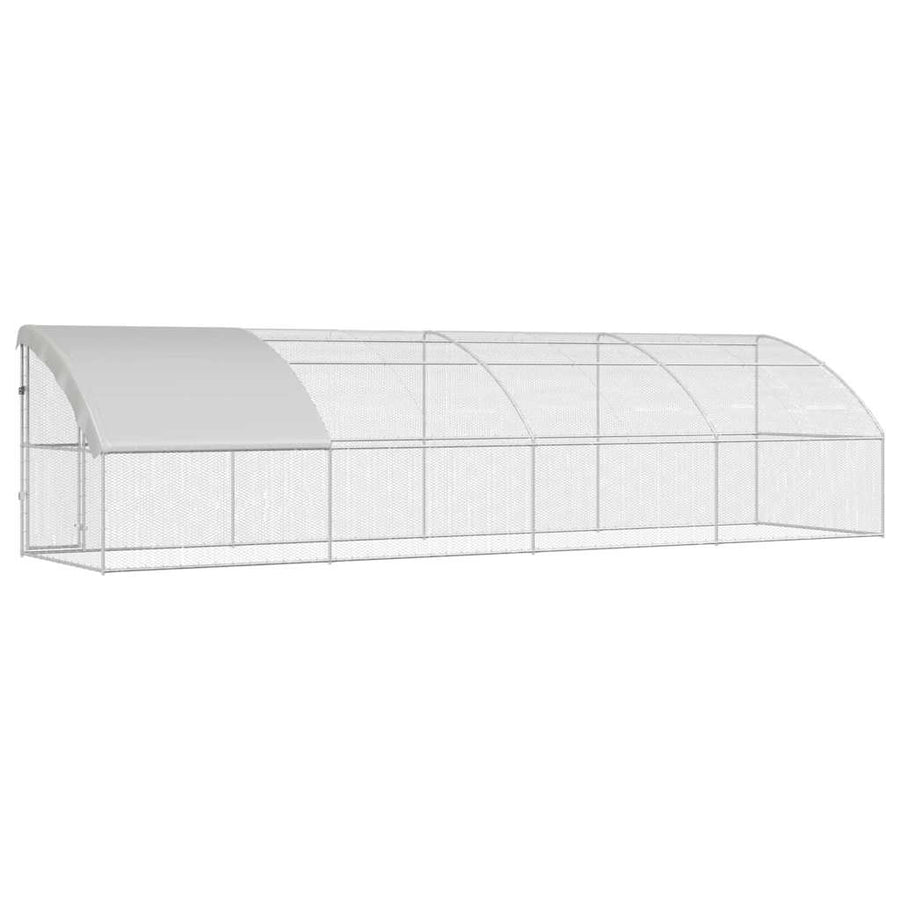Kippenhok 4 pcs Zilver 800 x 200 x 200 cm Staal en PE