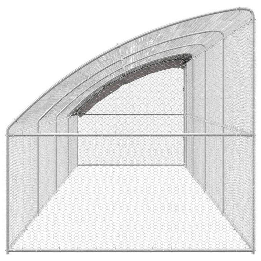 Kippenhok 4 pcs Zilver 800 x 200 x 200 cm Staal en PE