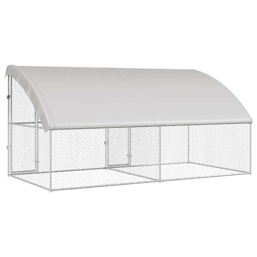 Hondenhok Met Opslag 2 Pcs Zilver 4 X 2 X 2 M Staal 400 cm Met 2 deuren