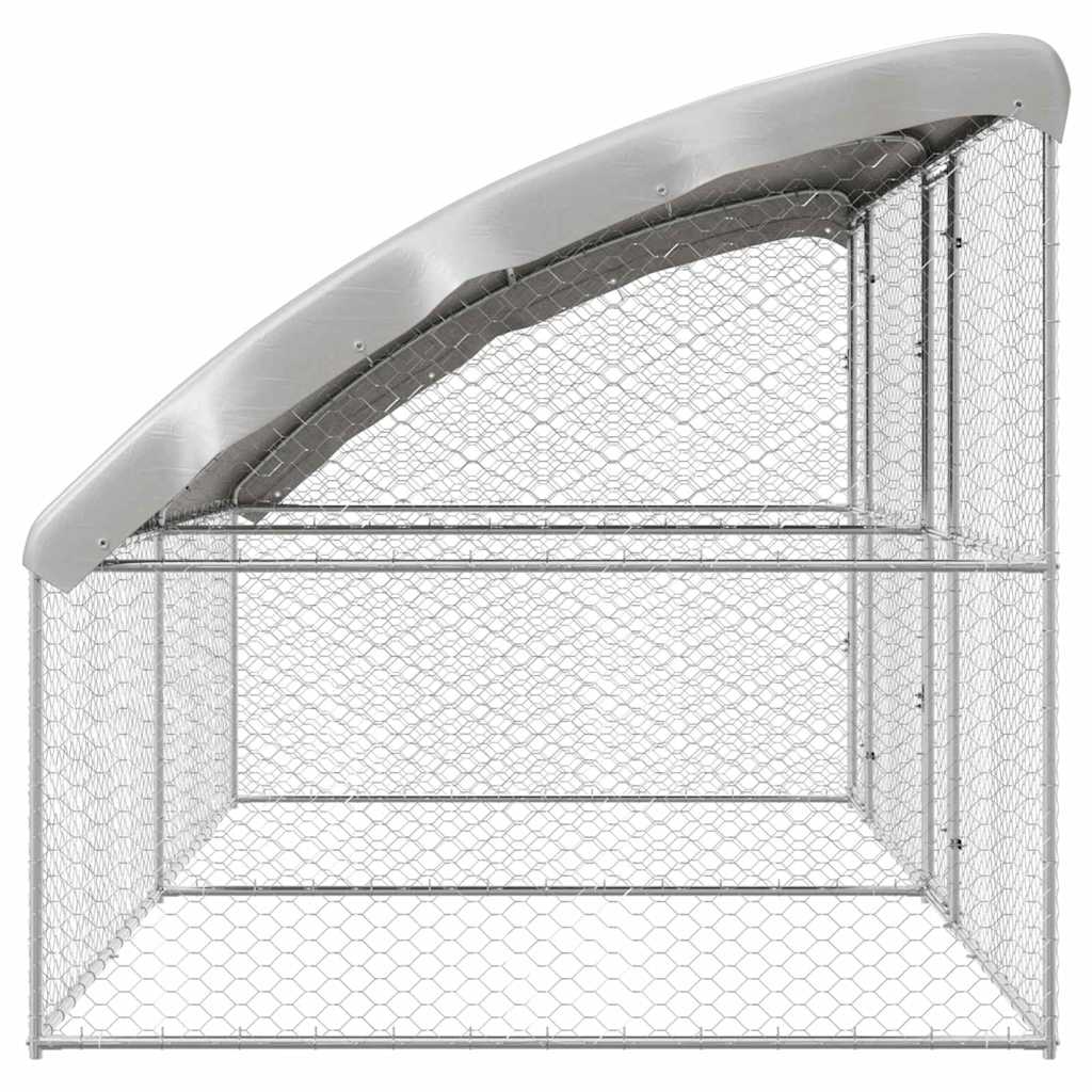 Hondenhok Met Opslag 2 Pcs Zilver 4 X 2 X 2 M Staal 400 cm Met 2 deuren