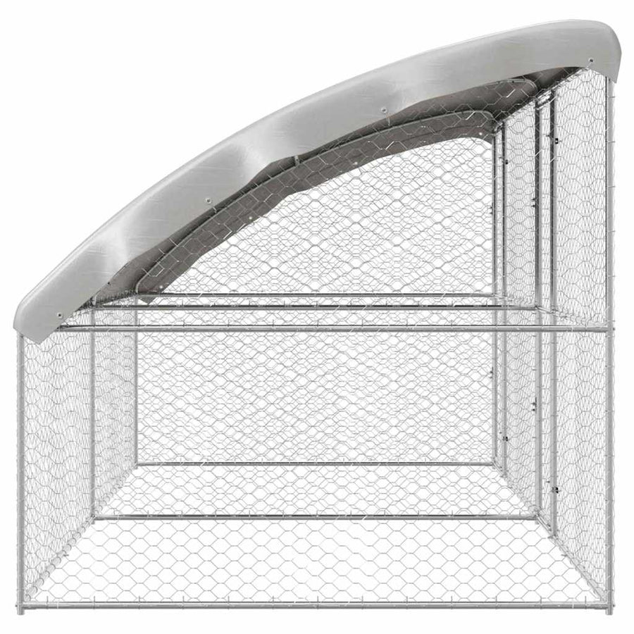Hondenhok Met Opslag 2 Pcs Zilver 4 X 2 X 2 M Staal 400 cm Met 2 deuren
