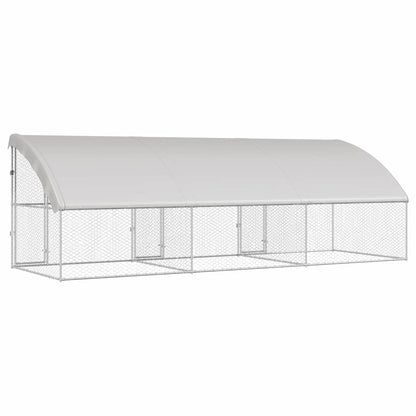 Hondenhok Met Opslag 3 Pcs Zilver 6 X 2 X 2 M Staal 600 cm met 3 deuren