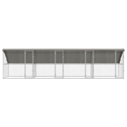 Hondenhok Met Opslag 4 Pcs Zilver 8 X 2 X 2 M Staal 800 x 230 cm met 4 deuren