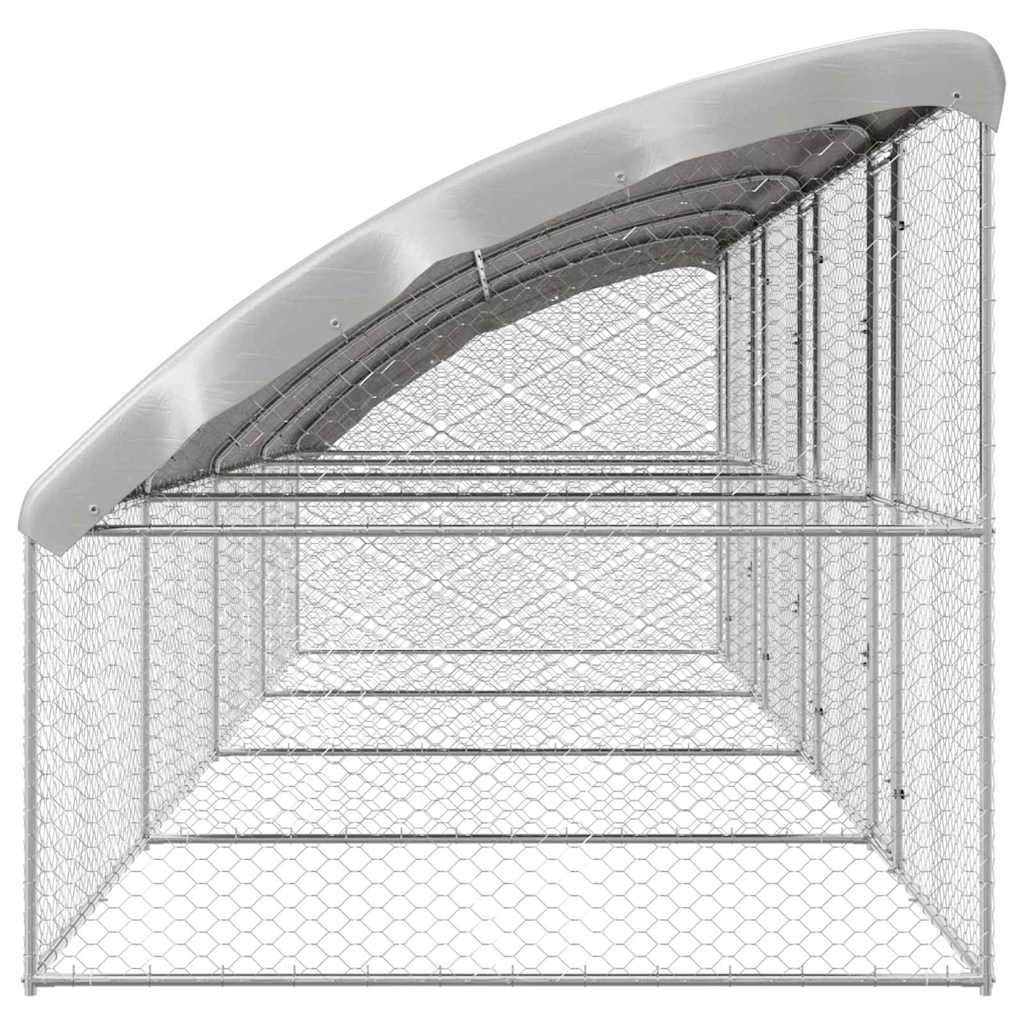 Hondenhok Met Opslag 4 Pcs Zilver 8 X 2 X 2 M Staal 800 x 230 cm met 4 deuren