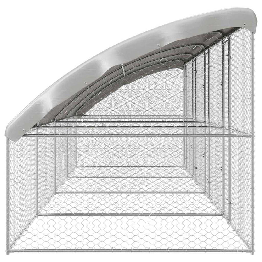Hondenhok Met Opslag 4 Pcs Zilver 8 X 2 X 2 M Staal 800 x 230 cm met 4 deuren
